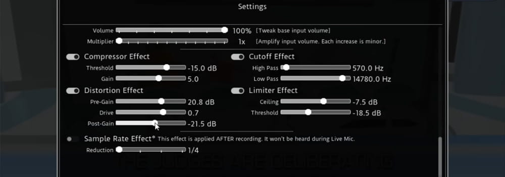 The Choicer Voicer — configuración de micrófono y controles